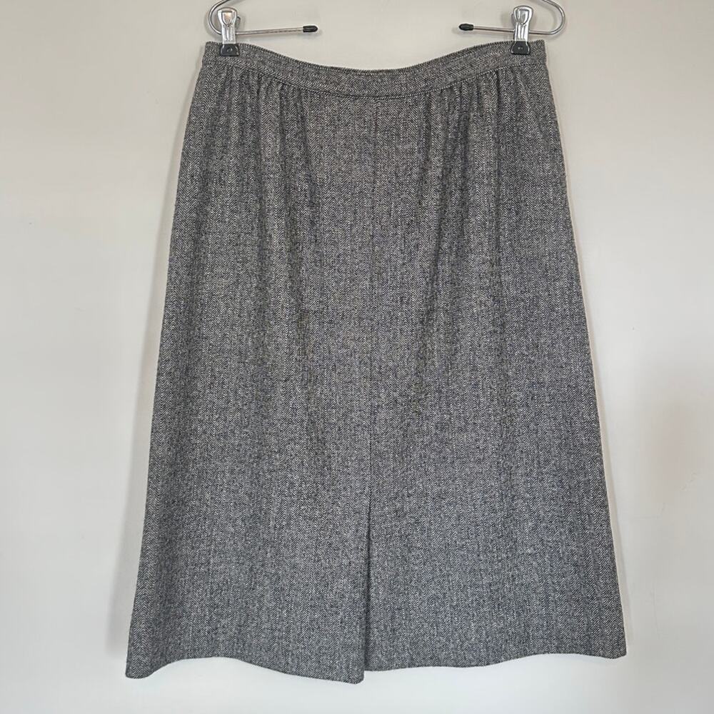 Pendleton Vintage Large Gray Wool Herringbone Pen… - image 2